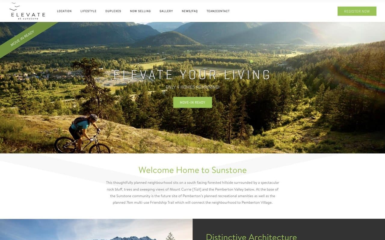Elevate at Sunstone homepage